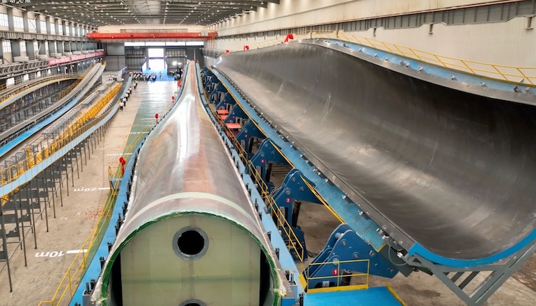 Mingyang Smart Energy has rolled out its first 111.5-metre anti-typhoon offshore blade facility at its facility in Yangjiang