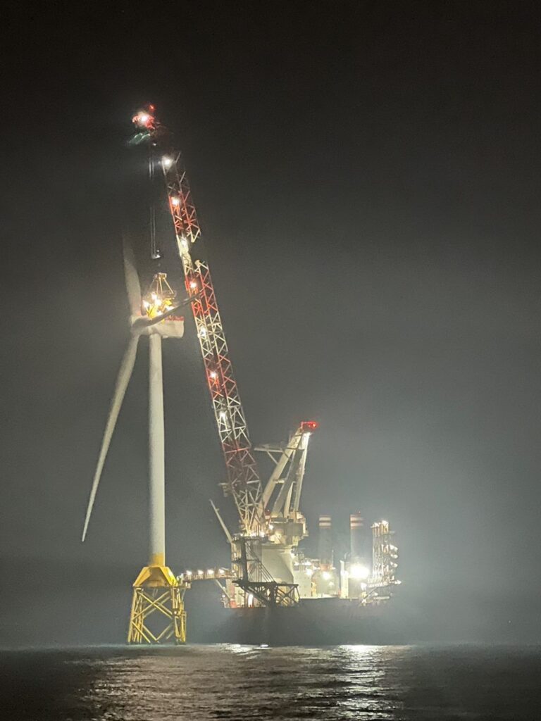 The final wind turbine has been installed at the Formosa 2 offshore wind power project in the Taiwan Strait