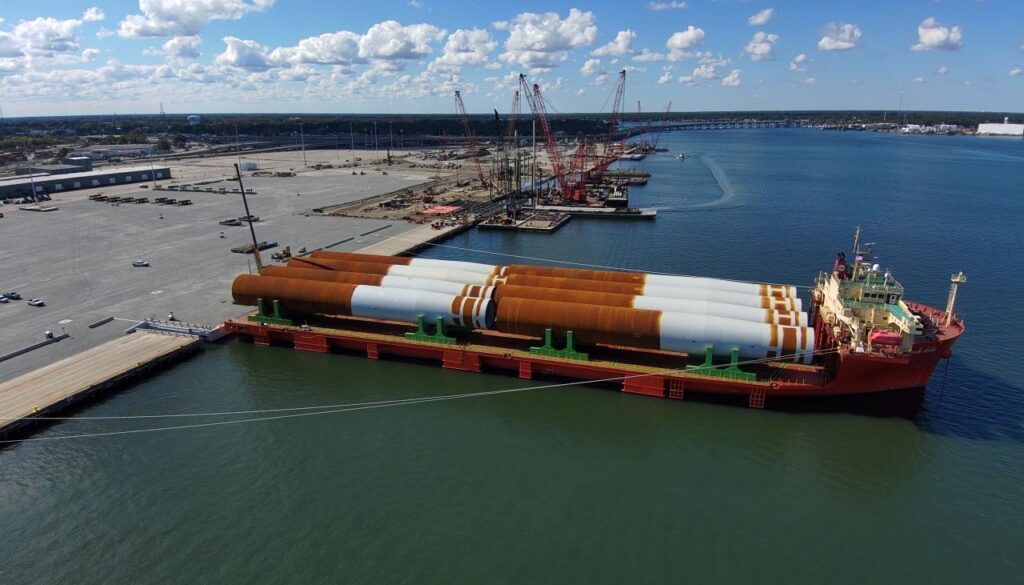 First CVOW monopiles arrive in the US