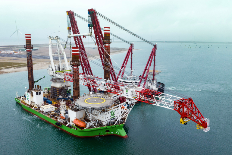 DEME's offshore installation vessel ‘Sea Installer' is in the process of a major crane upgrade