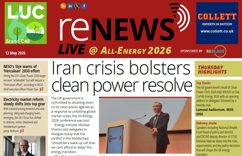 All-Energy 2026: Shanks bullish on UK clean power All-Energy 2026: Shanks bullish on UK clean power