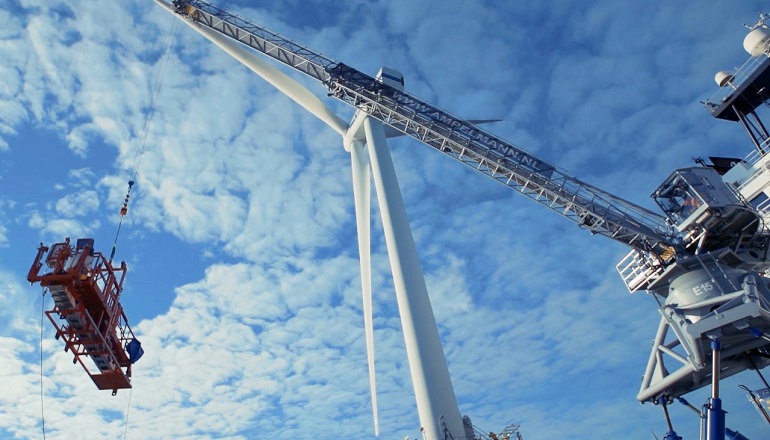 Ampelmann supplies gangway for Olympic Orion Ampelmann supports Asia offshore wind