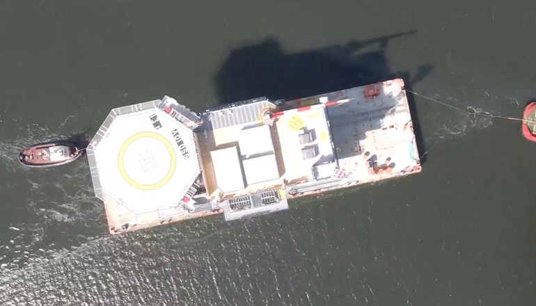 The topside for the offshore substation for the 257MW Arcadis Ost 1 offshore wind farm in the German Baltic Sea has set sail from Bladt Industries yard in Denmark