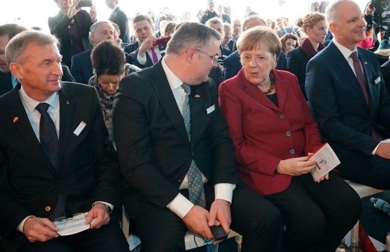 German Chancellor christens Arkona German Chancellor christens Arkona
