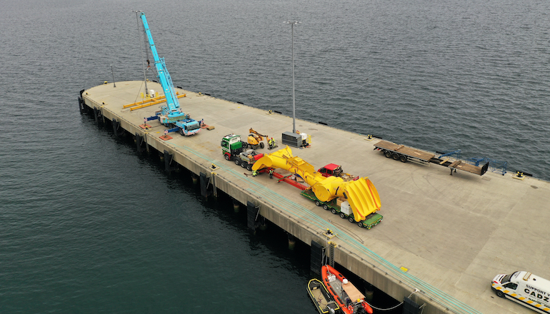 Mocean Blue X wave device arrives in Orkney Mocean Blue X wave device arrives in Orkney