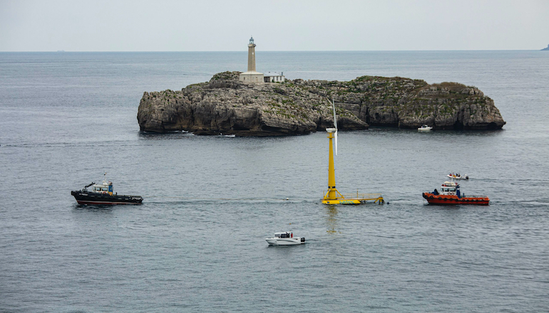 Saitec floating turbine capsizes off Spanish coast Saitec Offshore Technologies has installed and commissioned the one:sixth scale BlueSath prototype floating offshore wind demo in El Abra del Sardinero off Santander