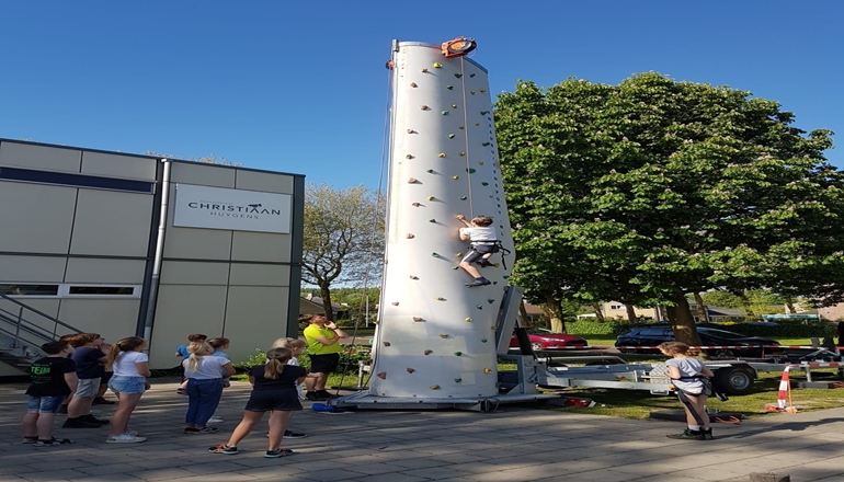 Turbine servicing company Certion unveils a climbing wall made from an old turbine blade in the Netherlands
