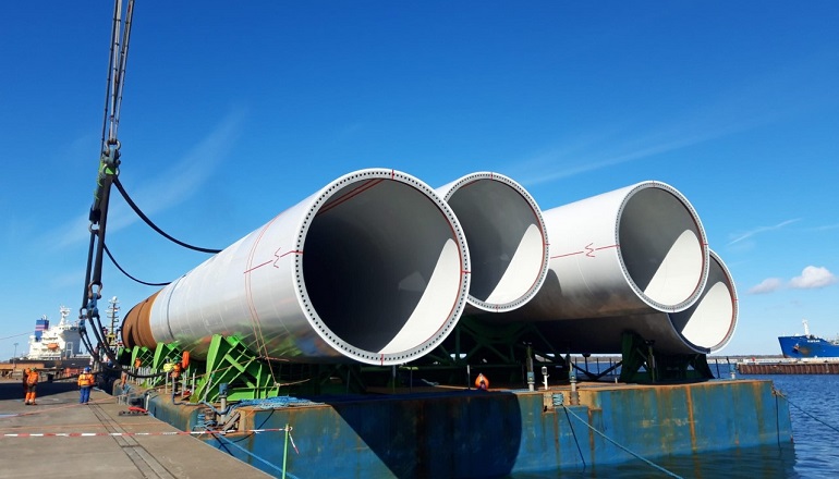EEW SPC completes the loadout of all 41 monopiles for the 344MW Vesterhav offshore wind farm