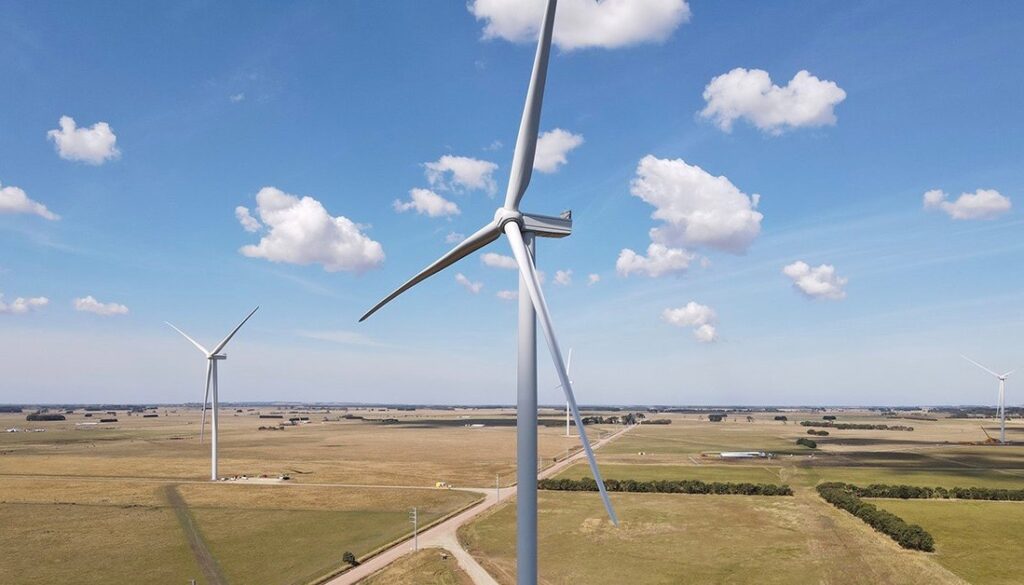 Acciona has installed 24 out of 35 turbines up Mortlake South Wind Farm in Australia