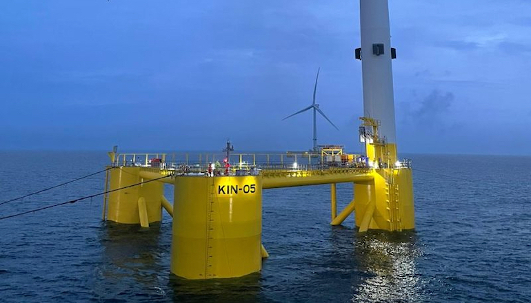 Kincardine facing turbine repair job Fifth Kincardine turbine connected to moorings