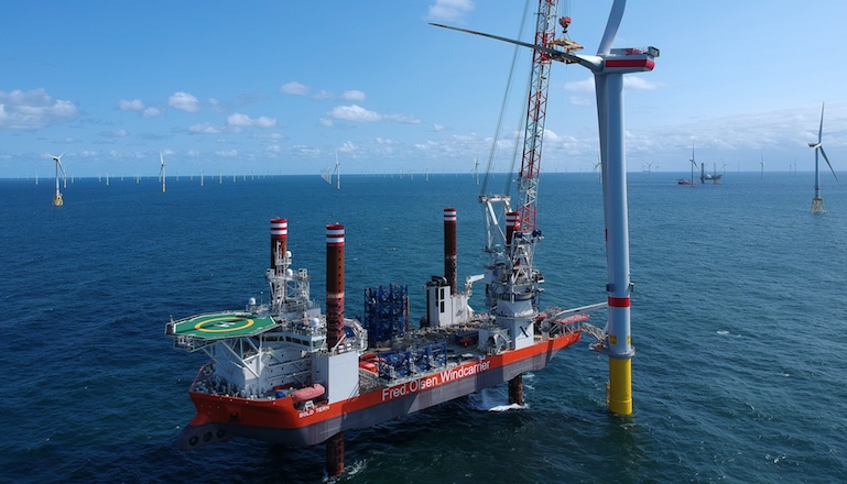 Fred Olsen Windcarrier completes 450MW Borkum Riffgrund 2 turbine array in North Sea