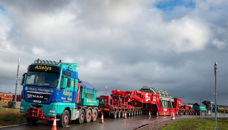 The first Siemens-made transformer arrives at the site of the onshore substation for the 950MW Moray East offshore wind farm