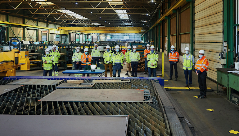 First steel cut for HKN topside First steel cut for HKN topside