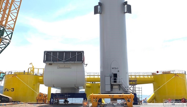 First WindFloat Atlantic turbine rises First WindFloat Atlantic turbine rises
