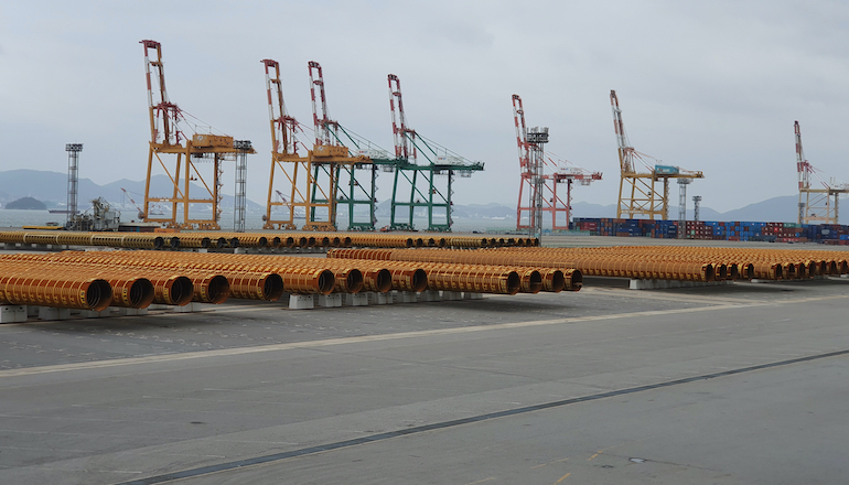 EEW Group companies have fabricated more than half of the 194 pin piles for the 376MW Formosa 2 offshore wind farm off Taiwan
