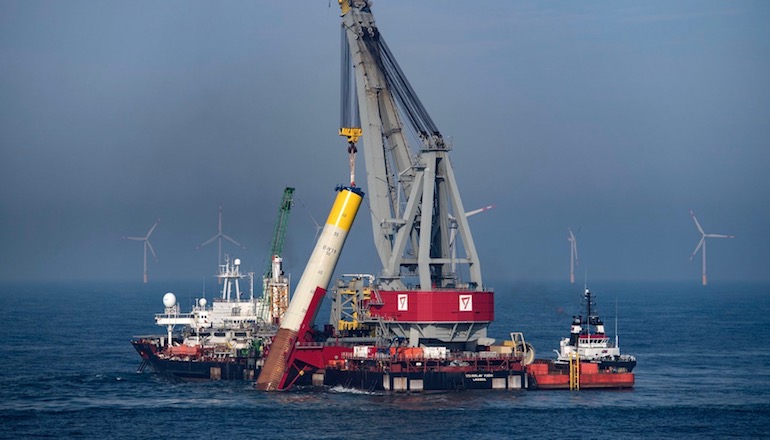 Germans demand new offshore tenders 27 of 32 foundations now installed at Trianel's Borkum West 2.2 offshore wind farm