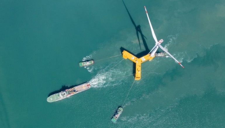 The world's first typhoon-resistant floating wind turbine has been installed in Yangjiang