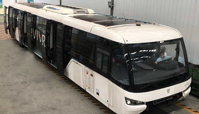 Shuttle buses sport solar roofs Shuttle buses sport solar roofs