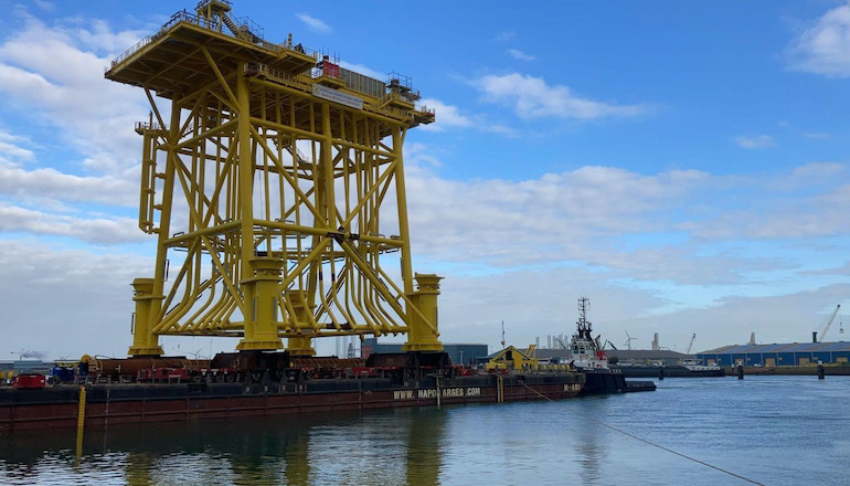 HKN jacket sets sail for Dutch North Sea HKN jacket sets sail for Dutch North Sea