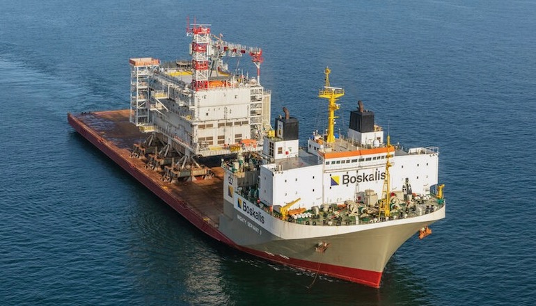 Boskalis has completed transport from Dubai to Rotterdam of the topside for TenneT's Beta substation for the Hollandse Kust Zuid offshore wind farm