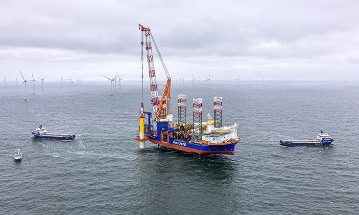 First turbine foundation in for Nordseecluster First turbine foundation in for Nordseecluster