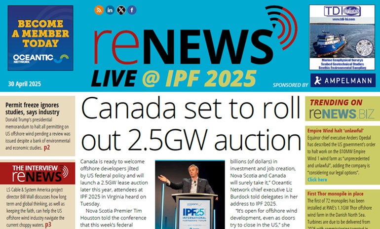 IPF 2025: Canada to roll out 2.5GW offshore auction
