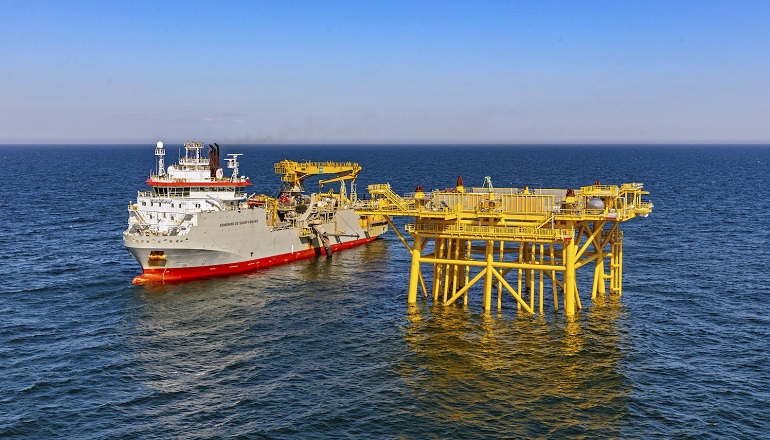 Jan De Nul and its partners have completed the installation of the second marine cable for the West Alpha offshore wind farm, which has involved more than 60 km of cable being laid and buried in the seabed between Heemskerk beach and TenneT’s offshore “socket” Jan De Nul and its partners have completed the installation of the second marine cable for the West Alpha offshore wind farm