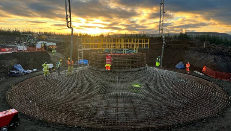 First concrete poured at North Kyle wind farm First concrete poured at North Kyle wind farm