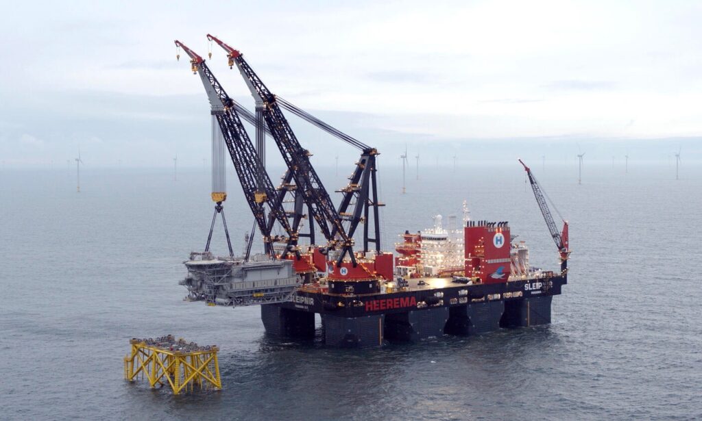 Heerema Marine Contractors has installed both of the offshore substations at Orsted's 1.4GW Hornsea Two project off the English coast in the North Sea.