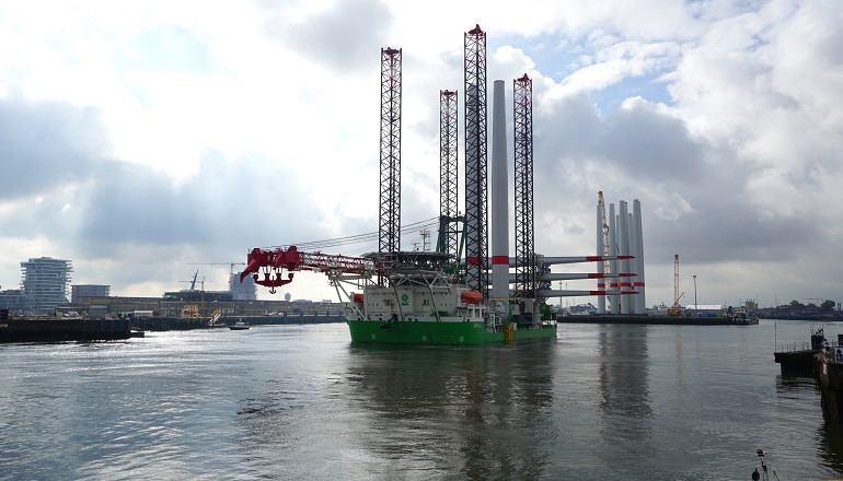 Siemens Gamesa probes SeaMade blade collision DEME's installation vessel Apollo departs Oostende Port with two sets of 8.4MW turbines for the 487MW SeaMade offshore wind project site in the Belgian North Sea