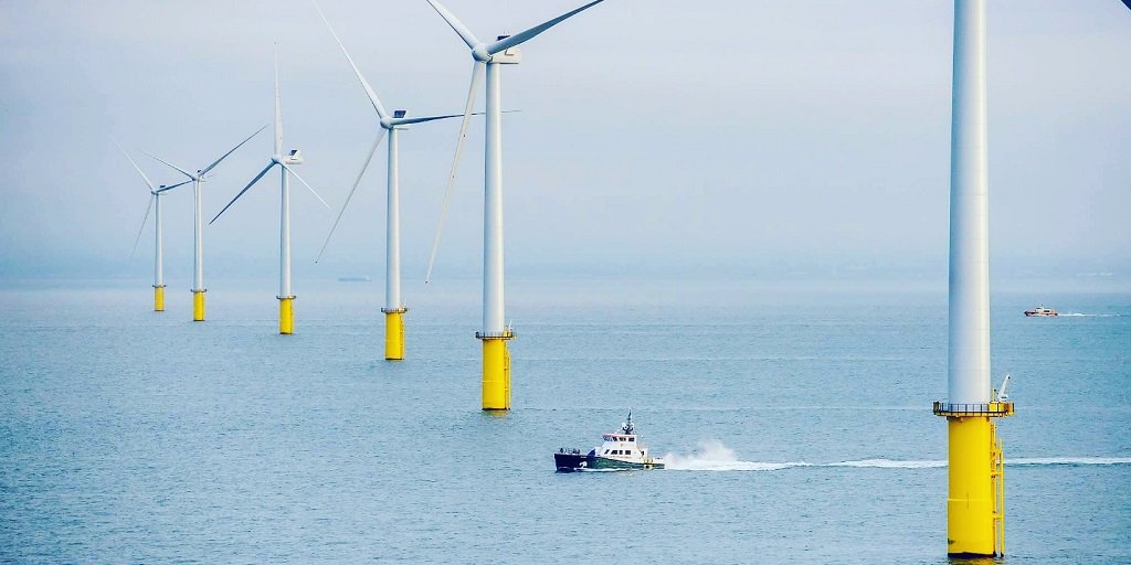 Ongoing commissioning work at Eon's 400MW Rampion wind farm off southern England (credit: Eon)