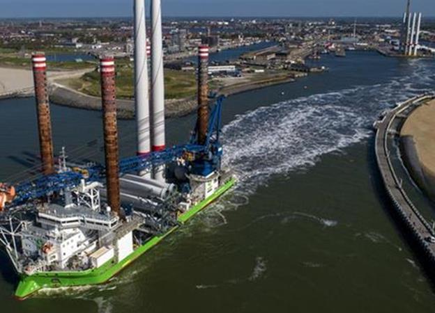 GeoSea on turbine task at Rentel GeoSea on turbine task at Rentel