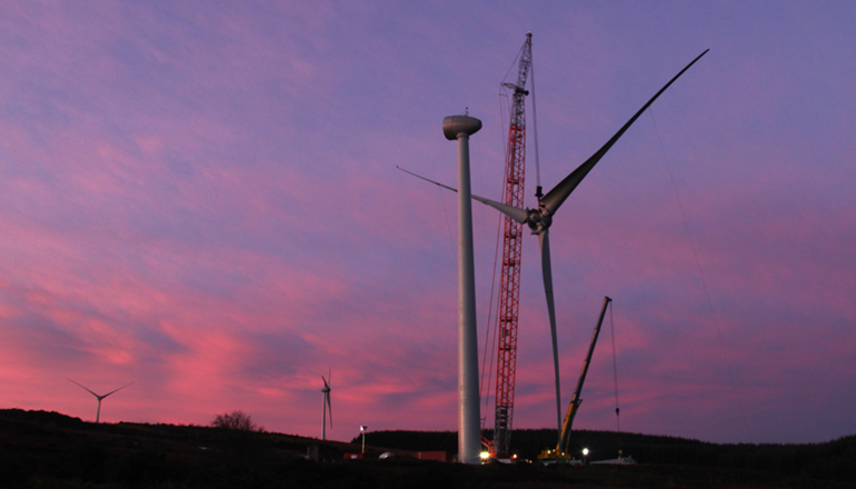 Turbine installation underway at Scots wind farm