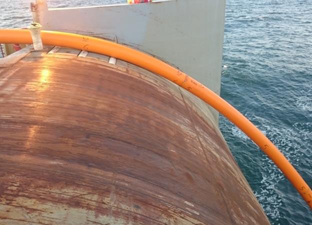 Seaproof uncoils retrofit J-tube Seaproof uncoils retrofit J-tube