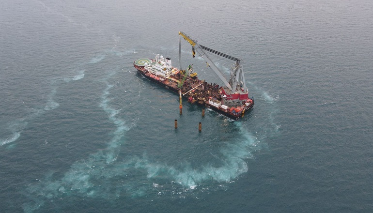 Seaway 7 has installed the last of the 188 pin piles on Formosa 2