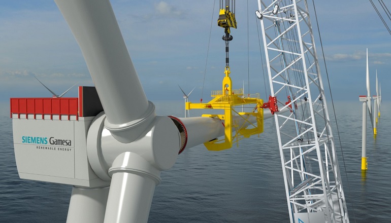 Siemens Gamesa-Huisman kit steadies blade installation Siemens Gamesa-Huisman kit steadies blade installation