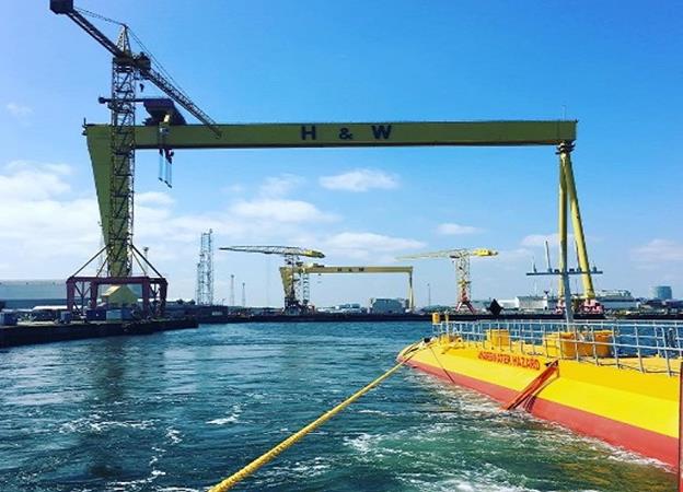SR2000 leaves Belfast Harbour