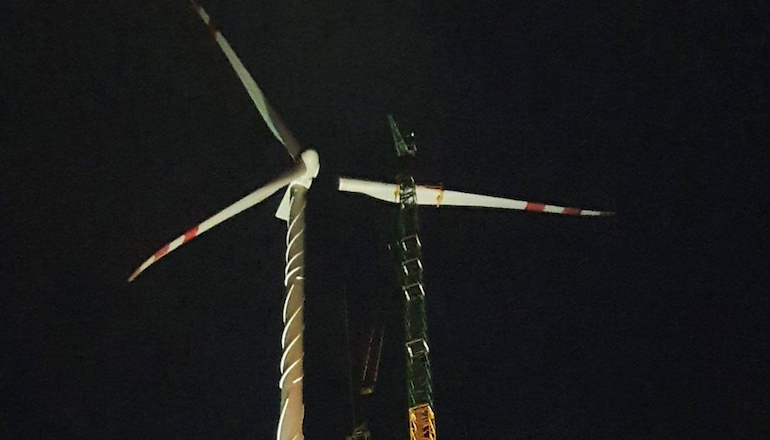 The first of 11 turbines has been installed at Polenergia's Szymankowo wind farm in Poland with the help of a BMS Heavy Cranes' LG1750 unit