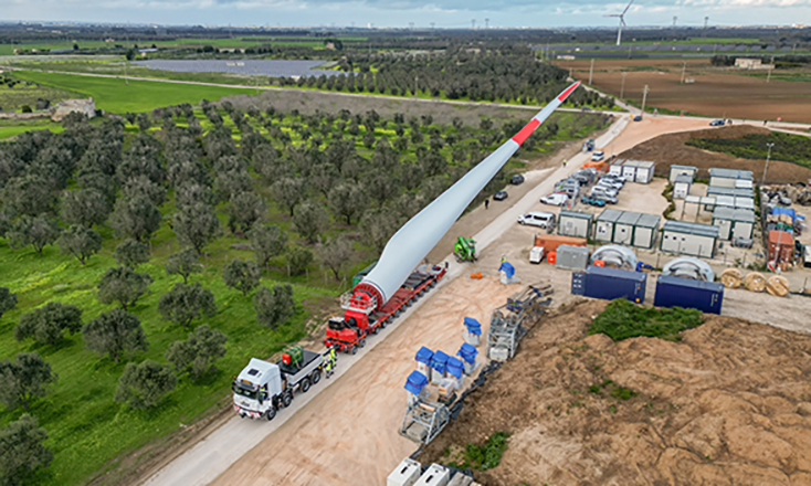 Geo Trasporti toasts delivery of 27 turbine blades Geo Trasporti toasts delivery of 27 turbine blades