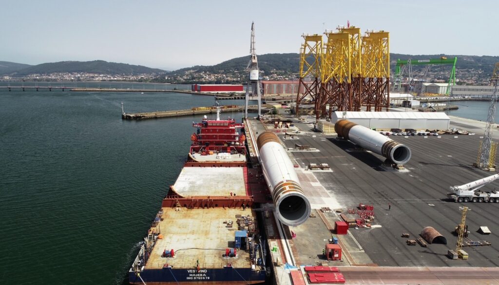 Navantia-Windar load out Moray West monopiles Navantia-Windar load out Moray West monopiles