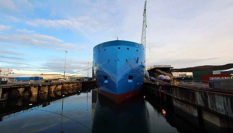 Berhard Schulte offshore wind vessel floats out Berhard Schulte offshore wind vessel floats out
