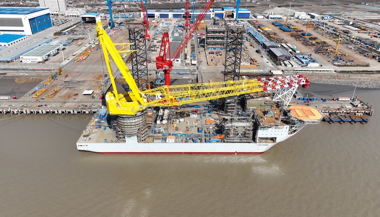Huisman equips new jack-up Voltaire with giant crane