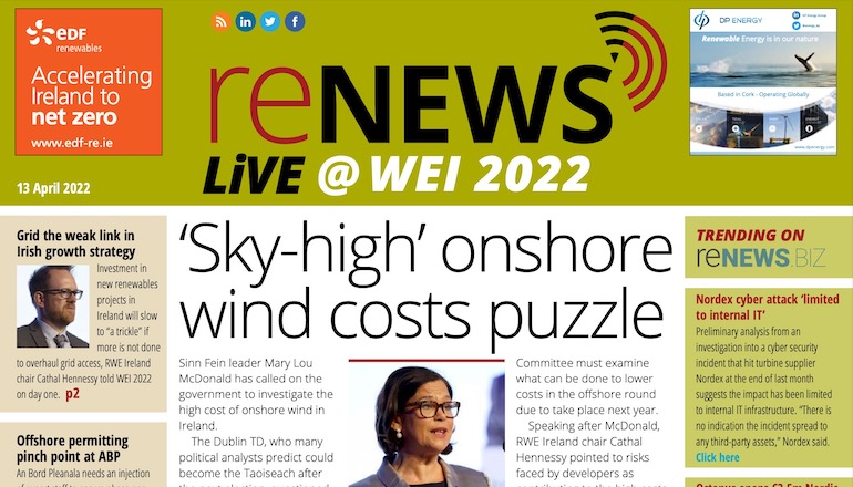 WEI 2022: ‘Sky-high’ onshore wind costs puzzle WEI 2022: 'Sky-high' onshore wind costs puzzle