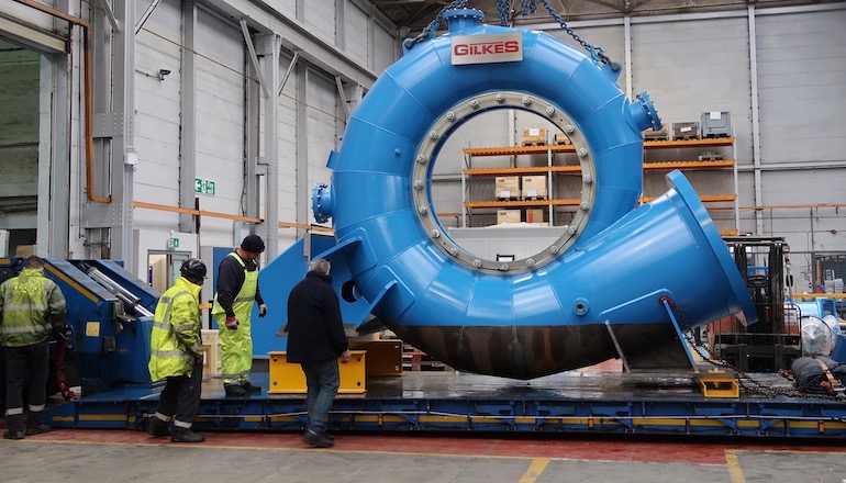 Hydroelectric turbine case leaves Gilkes factory in UK for US destination